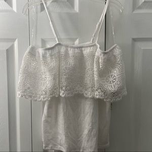 NWT White lace off the shoulder top
